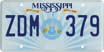 MS license plate ZDM379