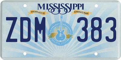 MS license plate ZDM383