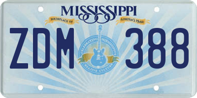 MS license plate ZDM388