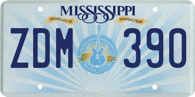 MS license plate ZDM390