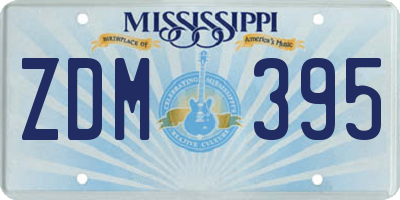 MS license plate ZDM395