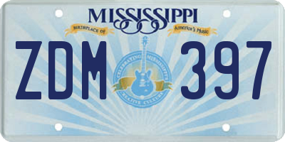 MS license plate ZDM397