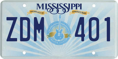 MS license plate ZDM401