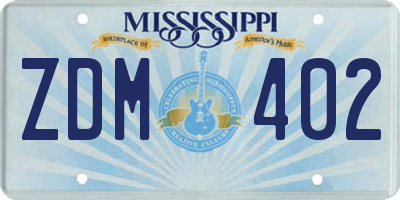 MS license plate ZDM402