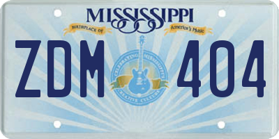 MS license plate ZDM404