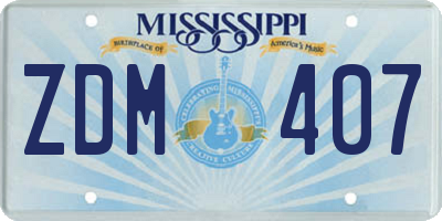MS license plate ZDM407
