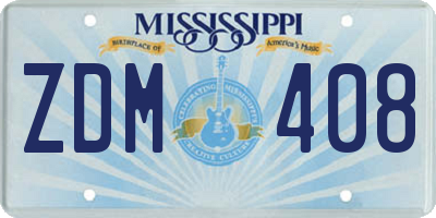 MS license plate ZDM408