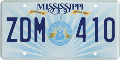 MS license plate ZDM410