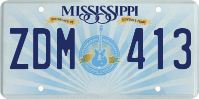 MS license plate ZDM413