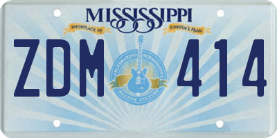 MS license plate ZDM414