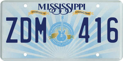 MS license plate ZDM416