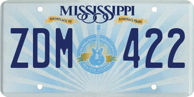 MS license plate ZDM422