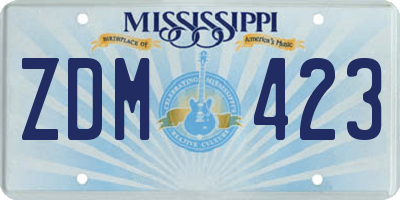 MS license plate ZDM423