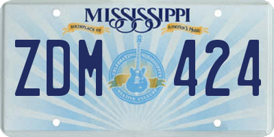 MS license plate ZDM424