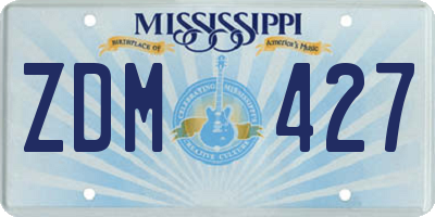 MS license plate ZDM427
