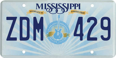 MS license plate ZDM429