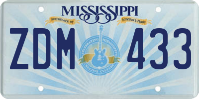 MS license plate ZDM433
