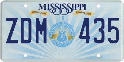 MS license plate ZDM435
