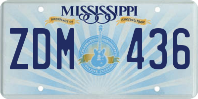 MS license plate ZDM436
