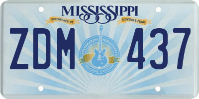MS license plate ZDM437