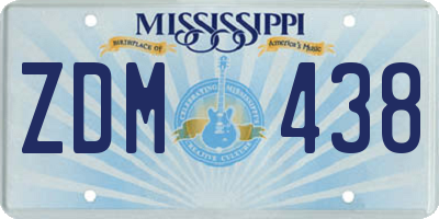 MS license plate ZDM438