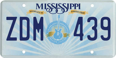 MS license plate ZDM439