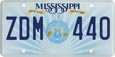 MS license plate ZDM440