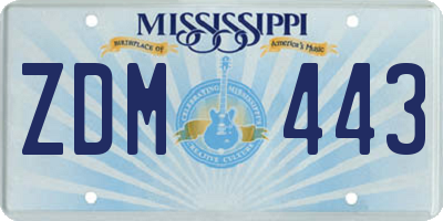 MS license plate ZDM443