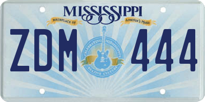 MS license plate ZDM444
