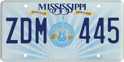 MS license plate ZDM445
