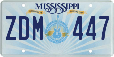 MS license plate ZDM447