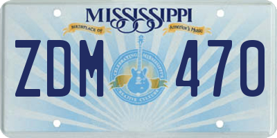 MS license plate ZDM470