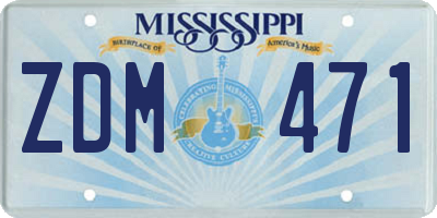 MS license plate ZDM471