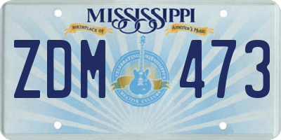 MS license plate ZDM473