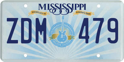 MS license plate ZDM479