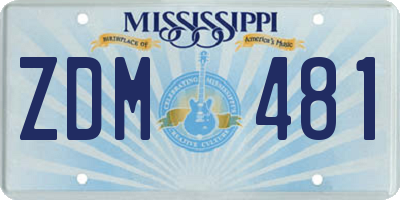 MS license plate ZDM481
