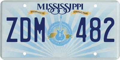 MS license plate ZDM482