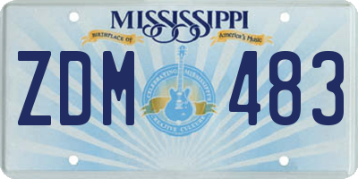 MS license plate ZDM483