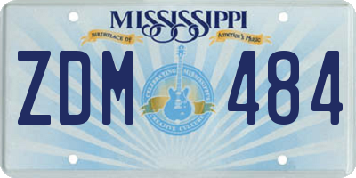 MS license plate ZDM484