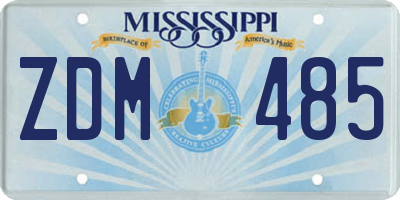 MS license plate ZDM485