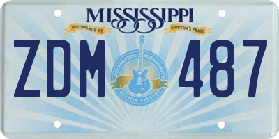 MS license plate ZDM487