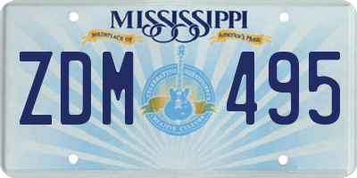 MS license plate ZDM495