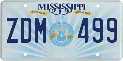 MS license plate ZDM499