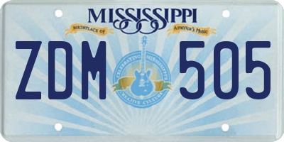 MS license plate ZDM505