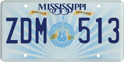 MS license plate ZDM513