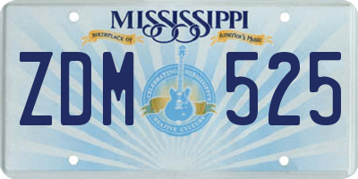 MS license plate ZDM525
