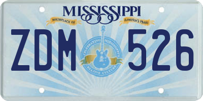 MS license plate ZDM526