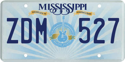 MS license plate ZDM527