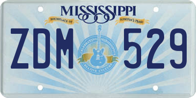 MS license plate ZDM529