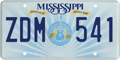 MS license plate ZDM541